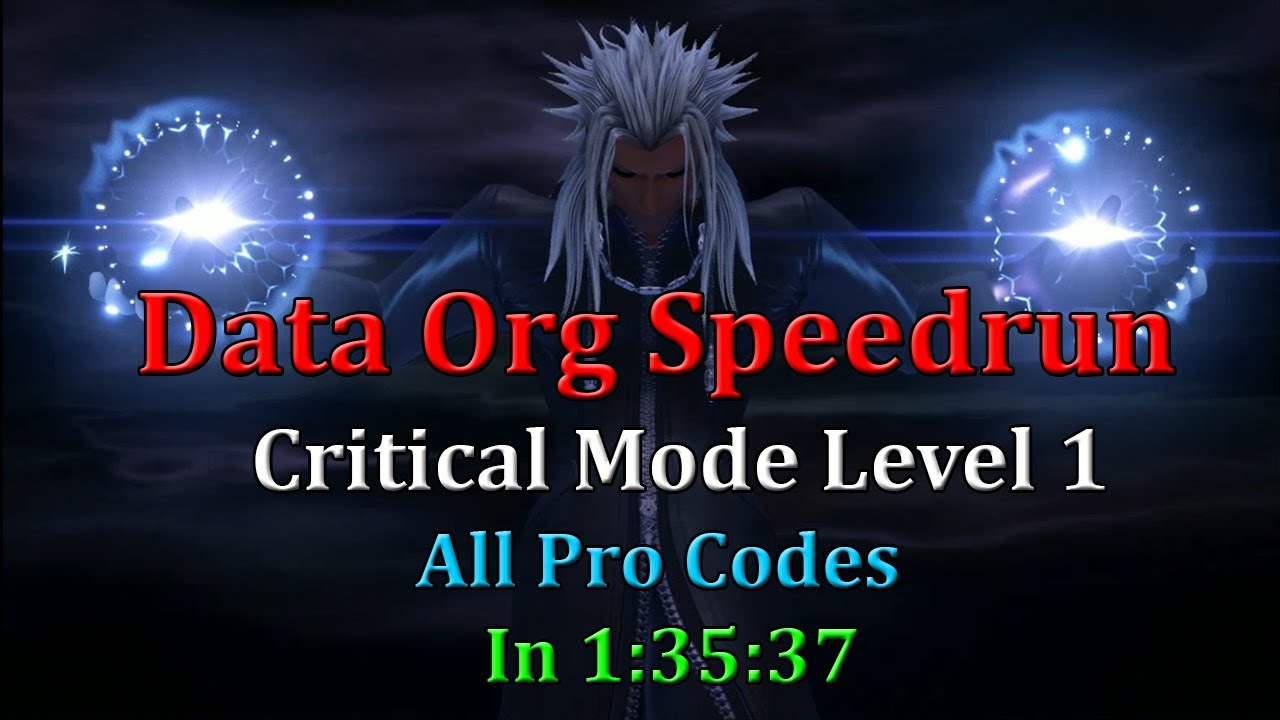 Kingdom Hearts III - LV1 Crit Data Org Speedrun w/All Pro Codes (1:35:37)