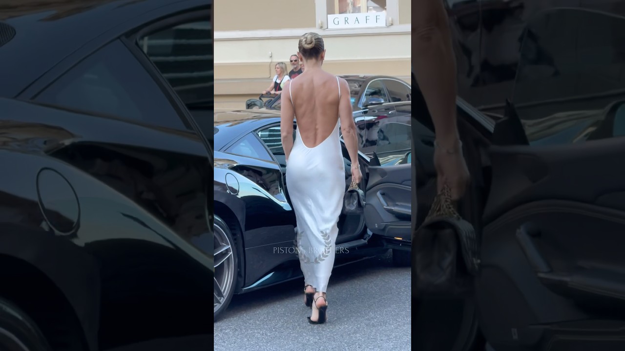 Sexy rich model entering her Ferrari at Hotel Paris #billionaire #monaco #luxury #trending#lifestyle