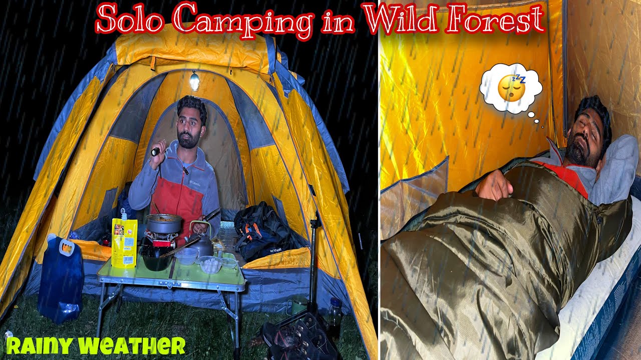 Rainy Weather Solo Camping in Wild Forest | Camping and Cooking | Camping in India #campingintherain