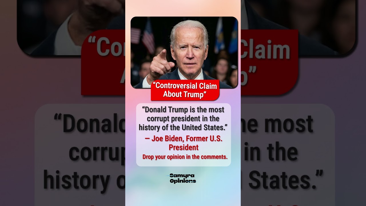 Most Corrupt President in U.S. History?&rdquo; Biden&rsquo;s Trump Claim #trendingnow #geopolitics