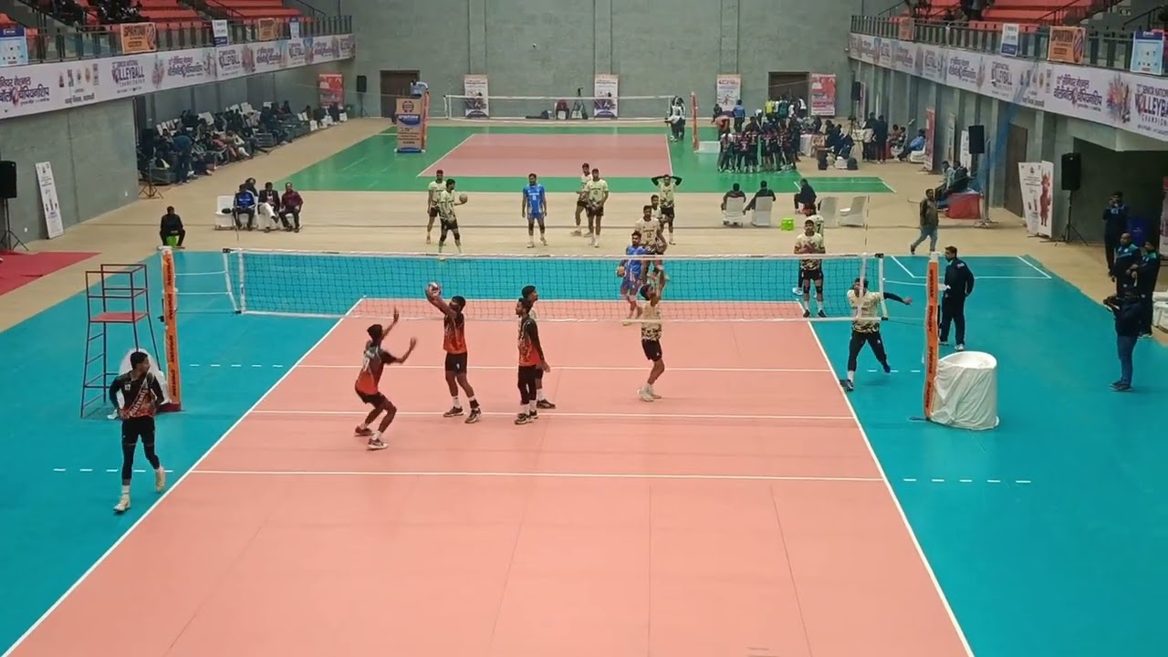UP and Telangana Warm Up Spikes , 72nd Senior National Volleyball Championship Varanasi. Saeed Alam
