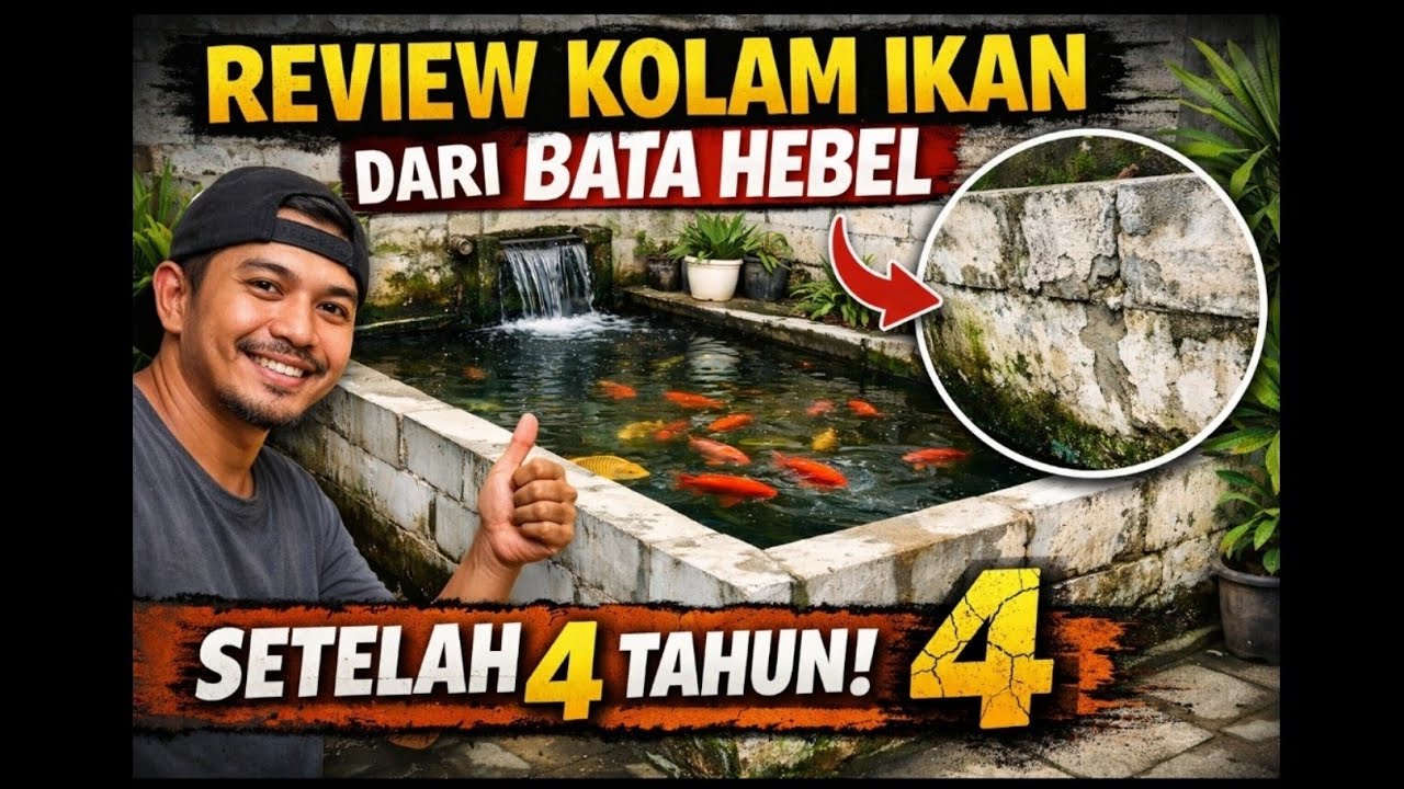 REVIEW KOLAM IKAN DARI BATA HEBEL setelah 4 tahun by @hasby_farm 
