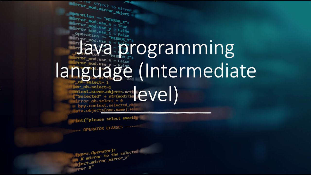 Java  သင်ခန်းစာ (Intermediate level)