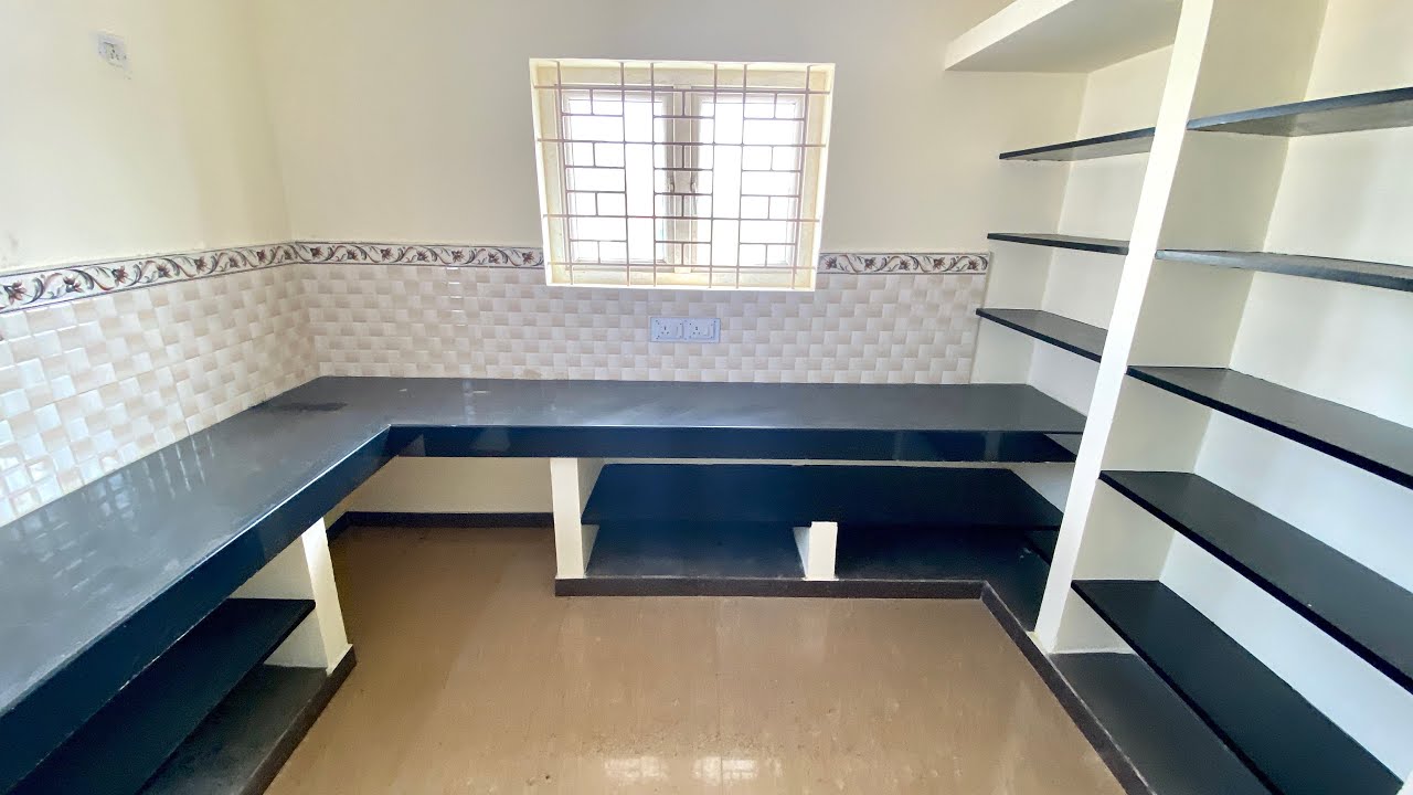 Non-Modular Kitchen Design with Many Storage Wall Shelves😍😍