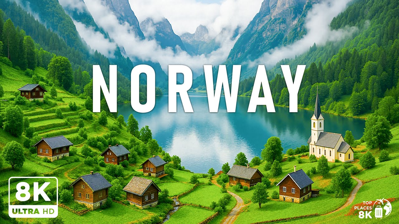 Норвегия 8K | Откройте для себя захватывающие дух фьорды и кристально чистые озёра