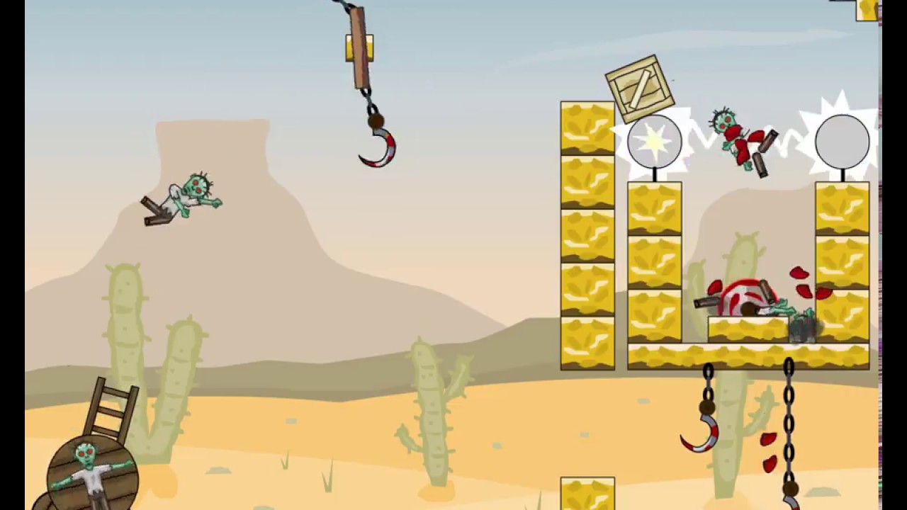 Impale   Walkthrough   1-70 levels - Use the cannon to implale all zombies
