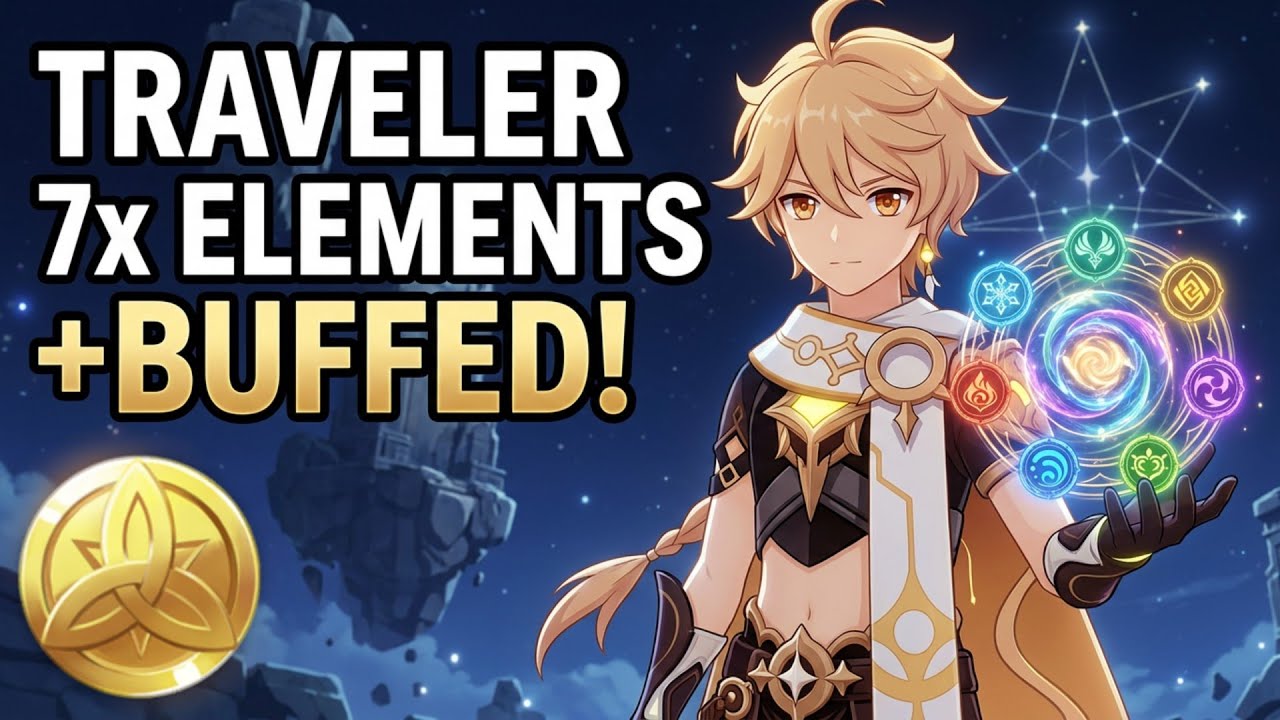 Traveler 7 Elemental damage showcase Eather new putfit buff As Heaven and earth are made anew