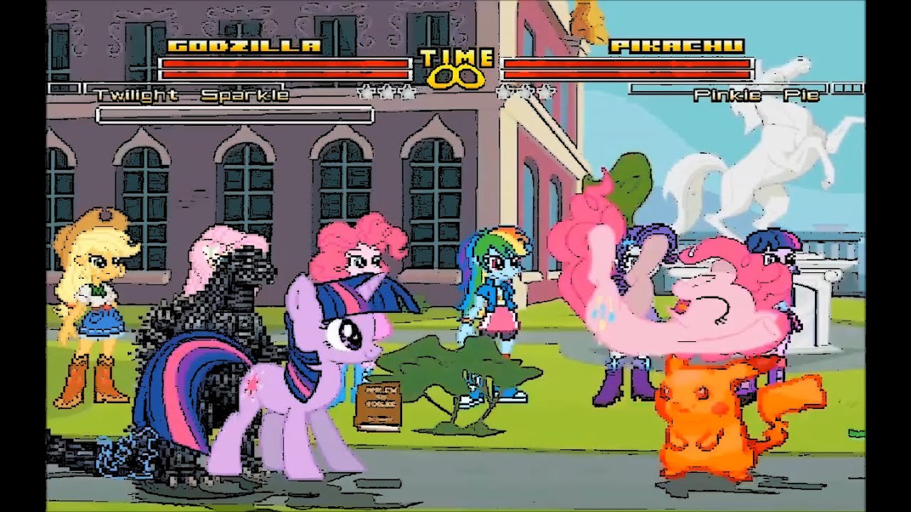 Mugen : Team Twilight Sparkle & Godzilla  Vs Pinkie Pie & Pikachu (Request)