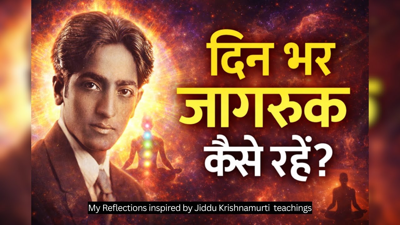 दिन भर जागरूक कैसे रहें? | Jiddu Krishnamurti | My reflections