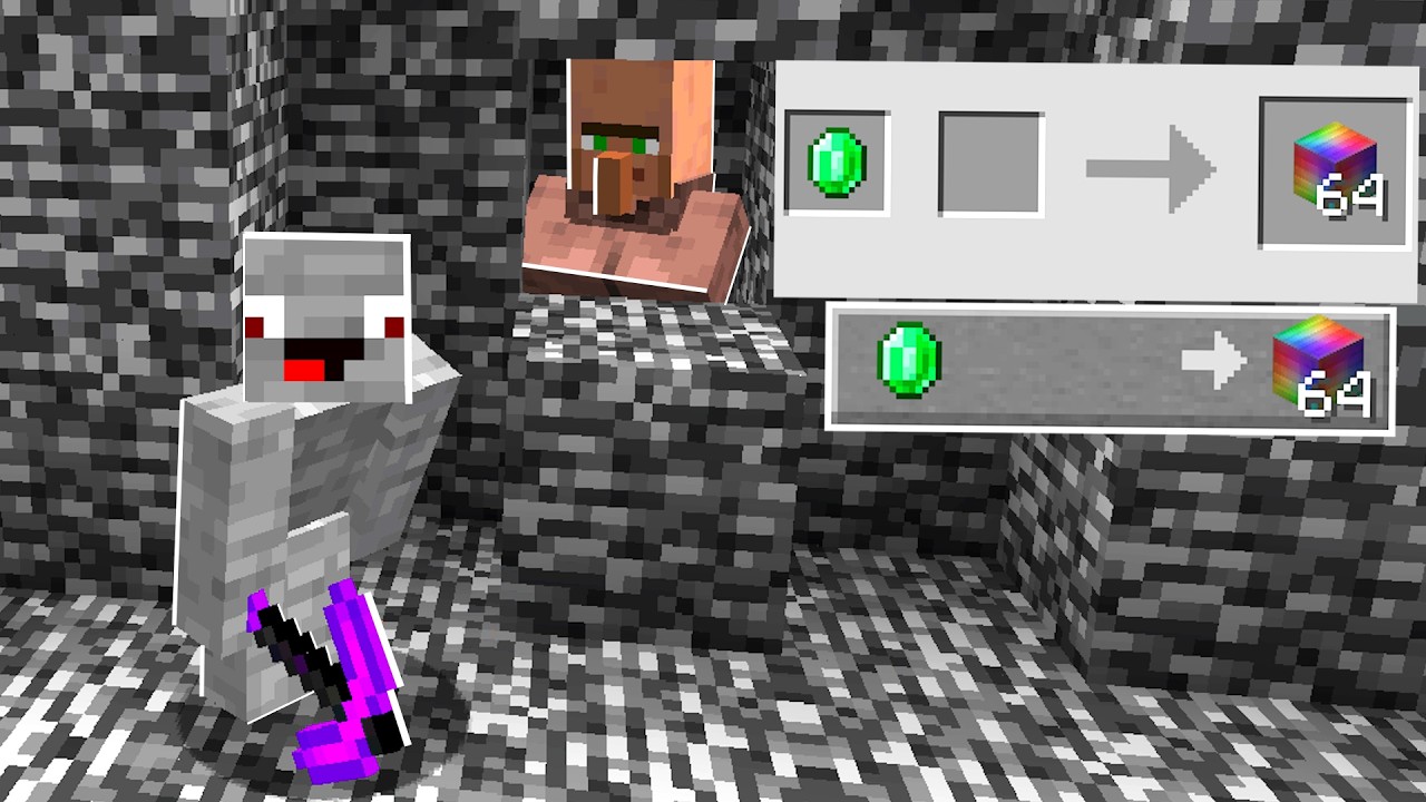 für 1 Emerald kriege ich 64 Avaritia Blöcke Troll in LUCKY BLOCK BEDWARS