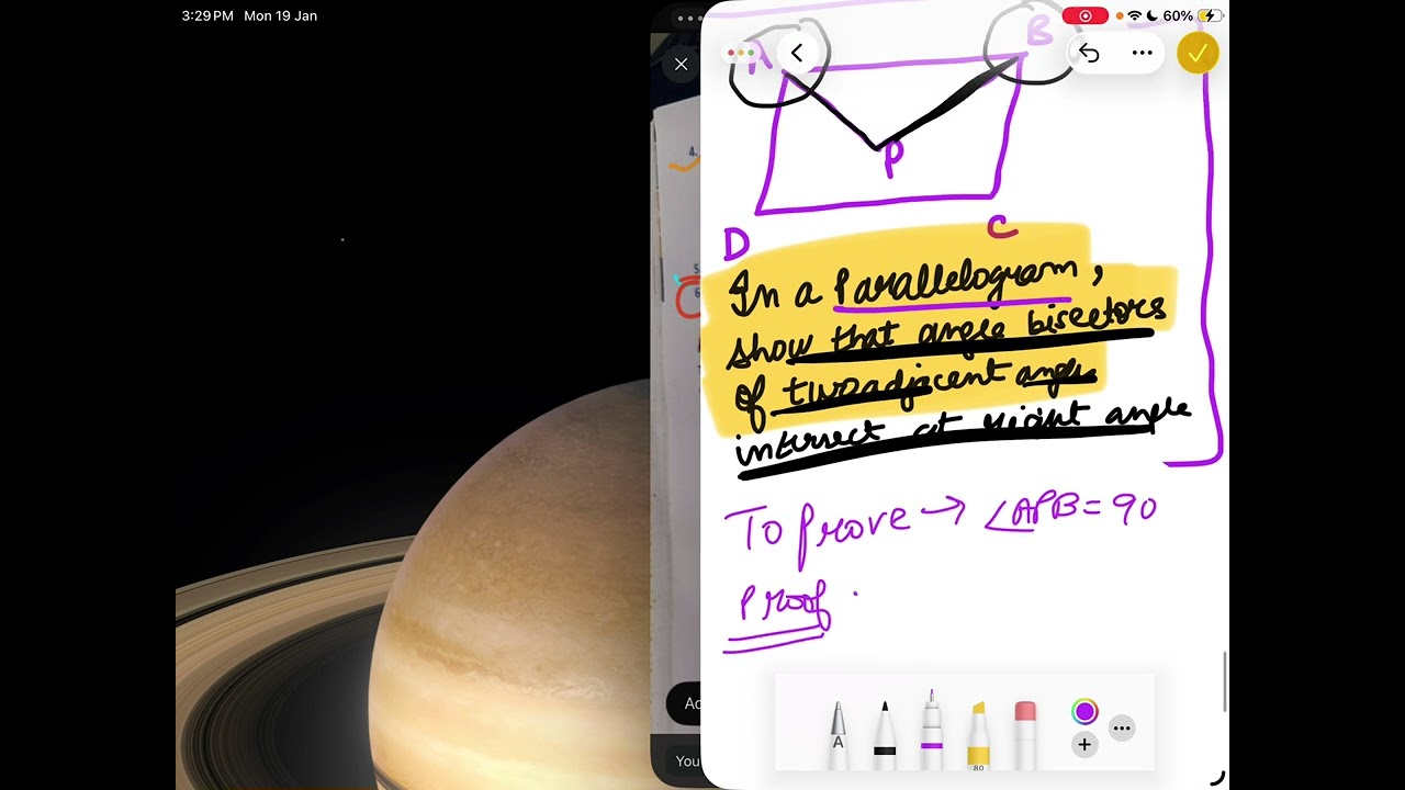 Show that ￼angle bisectors of two adjacent angles of parallelogram intersect at right angles . 