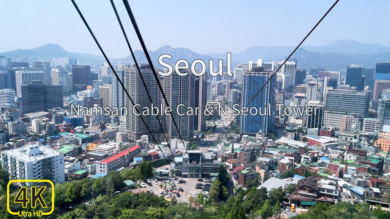 [4K] Канатная дорога Намсан и башня N Seoul Tower l Сеул, Корея