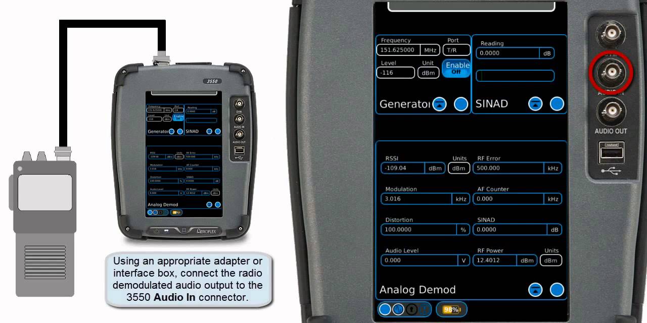 Training Aeroflex 3550 Radio Test Set - FM Receiver Testing