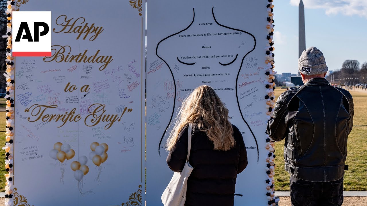 Art installation of Trump's alleged birthday card to Epstein returns to DC