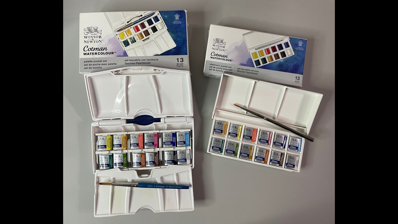 Сравнение карманных наборов акварели Winsor & Newton