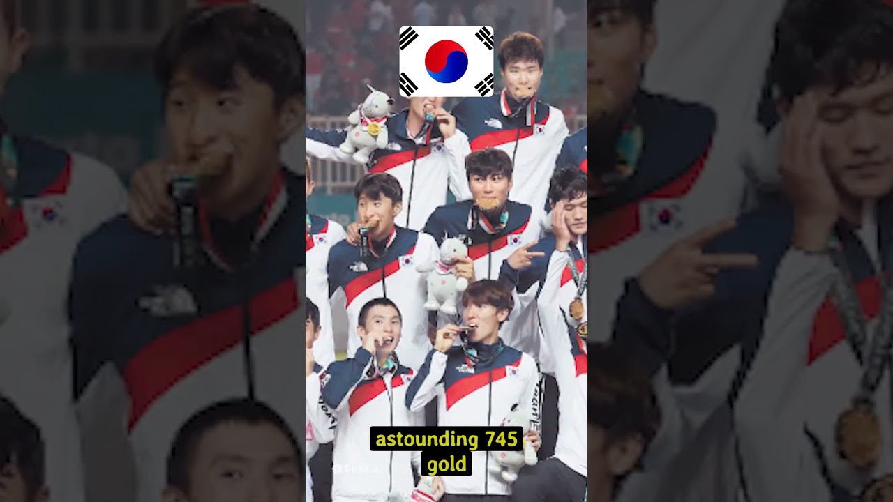 Top 5 countries with the most gold medals in Asian Games history #sport #asiangames2023 #asiangames