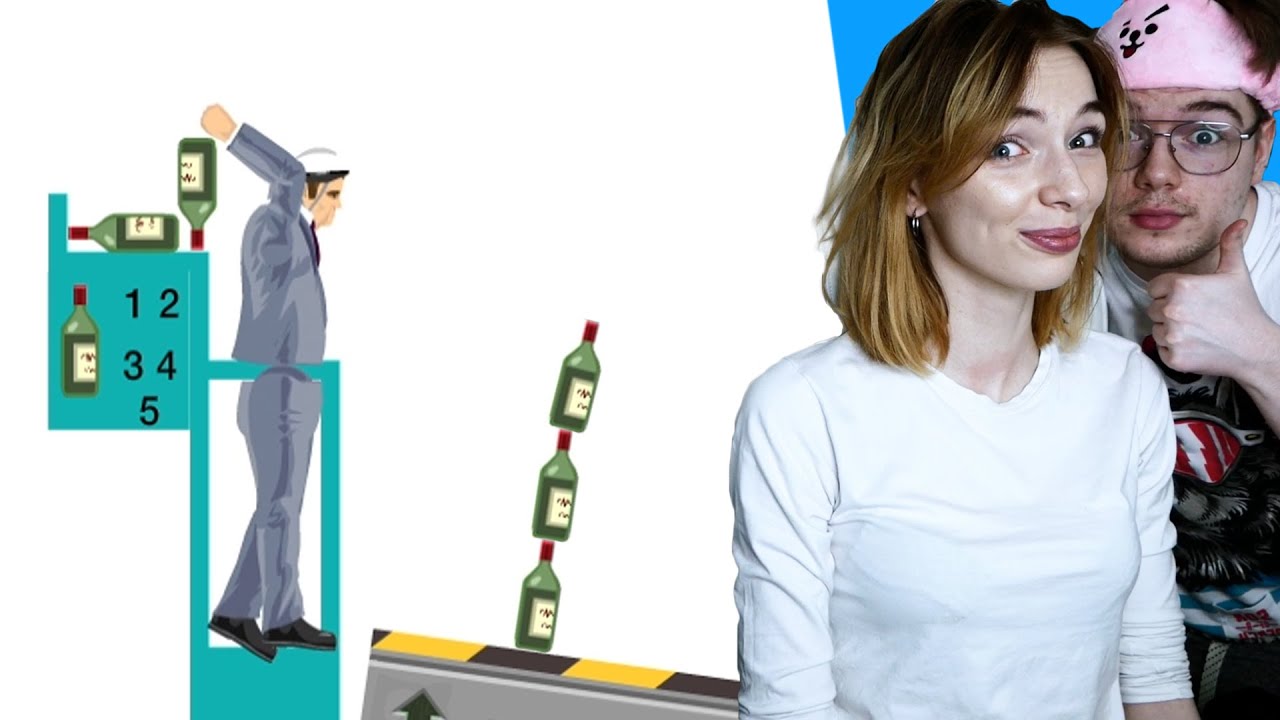 MOJA DZIEWCZYNA JEST MISTRZEM BOTTLE FLIPÓW! (Happy Wheels)
