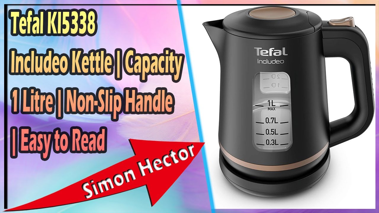 Tefal KI5338 Includeo Kettle | Capacity 1 Litre | Non-Slip Handle | Easy to Read