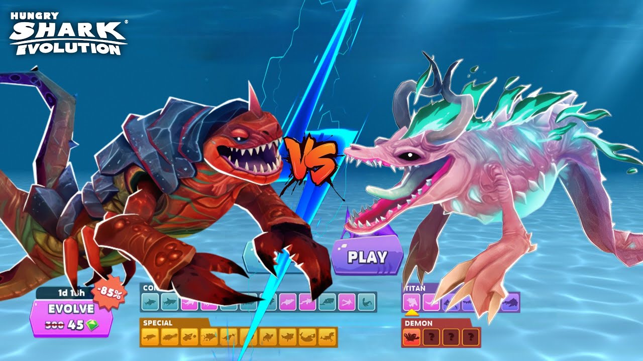 LEVIATHAN HUNGRY SHARK VS ASTAROTH HUNGRY SHARK - NEW DEMON SHARK | HUNGRY SHARK EVOLUTION GAMEPLAY