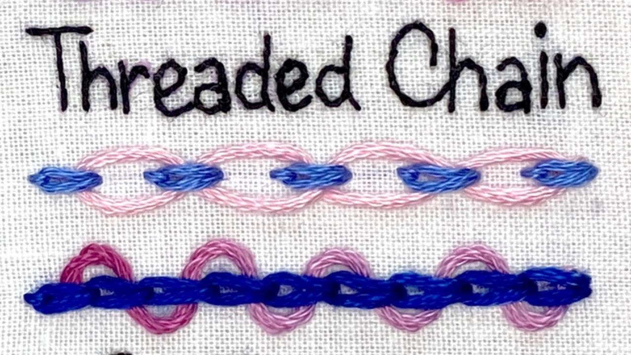 Threaded Chain Stitch 🪡 Quick Step-by-Step Guide | Hand Embroidery Tutorial for Beginners