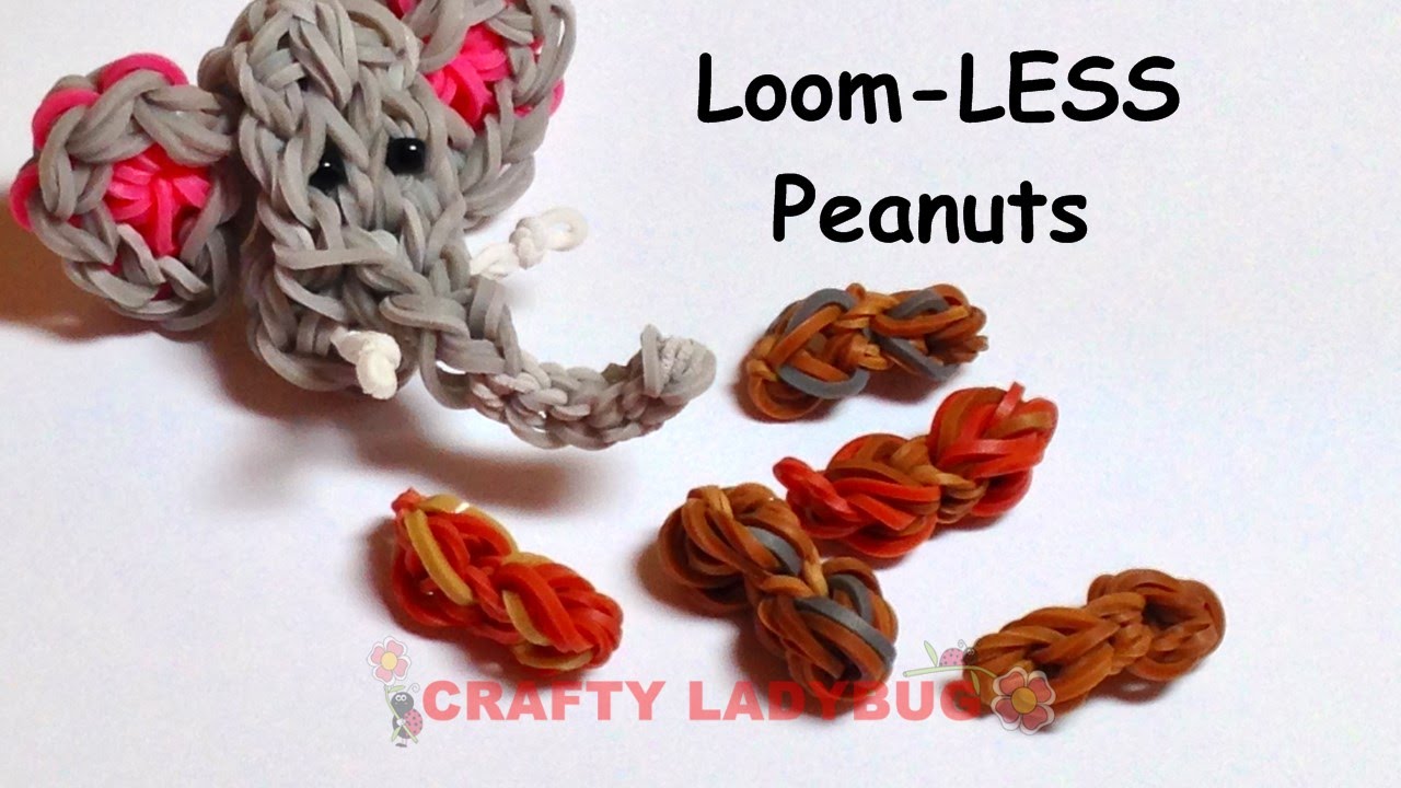 Rainbow Loom-LESS PEANUT EASY Charm Tutorial by Crafty Ladybug. Wonder Loom, DIY LOOM