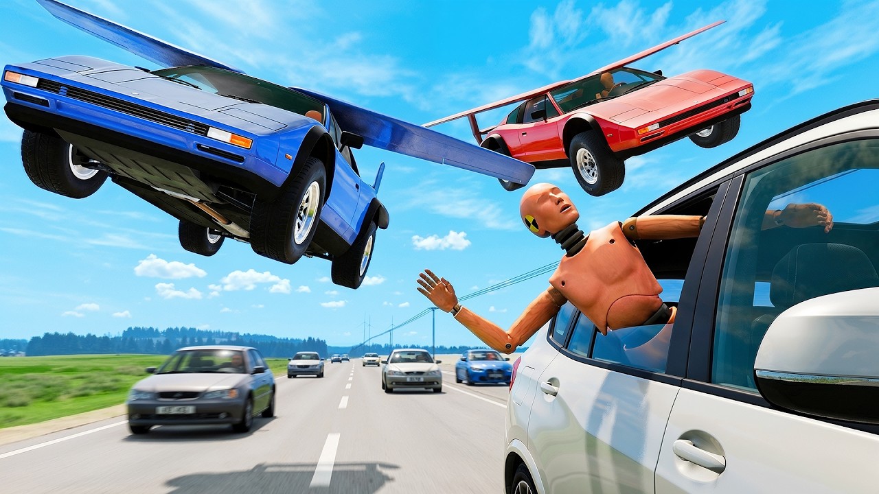 ЛЕТАЮЩИЕ МАШИНЫ против ТОННЕЛЯ СМЕРТИ! - BeamNG.drive Multiplayer (BeamMP)