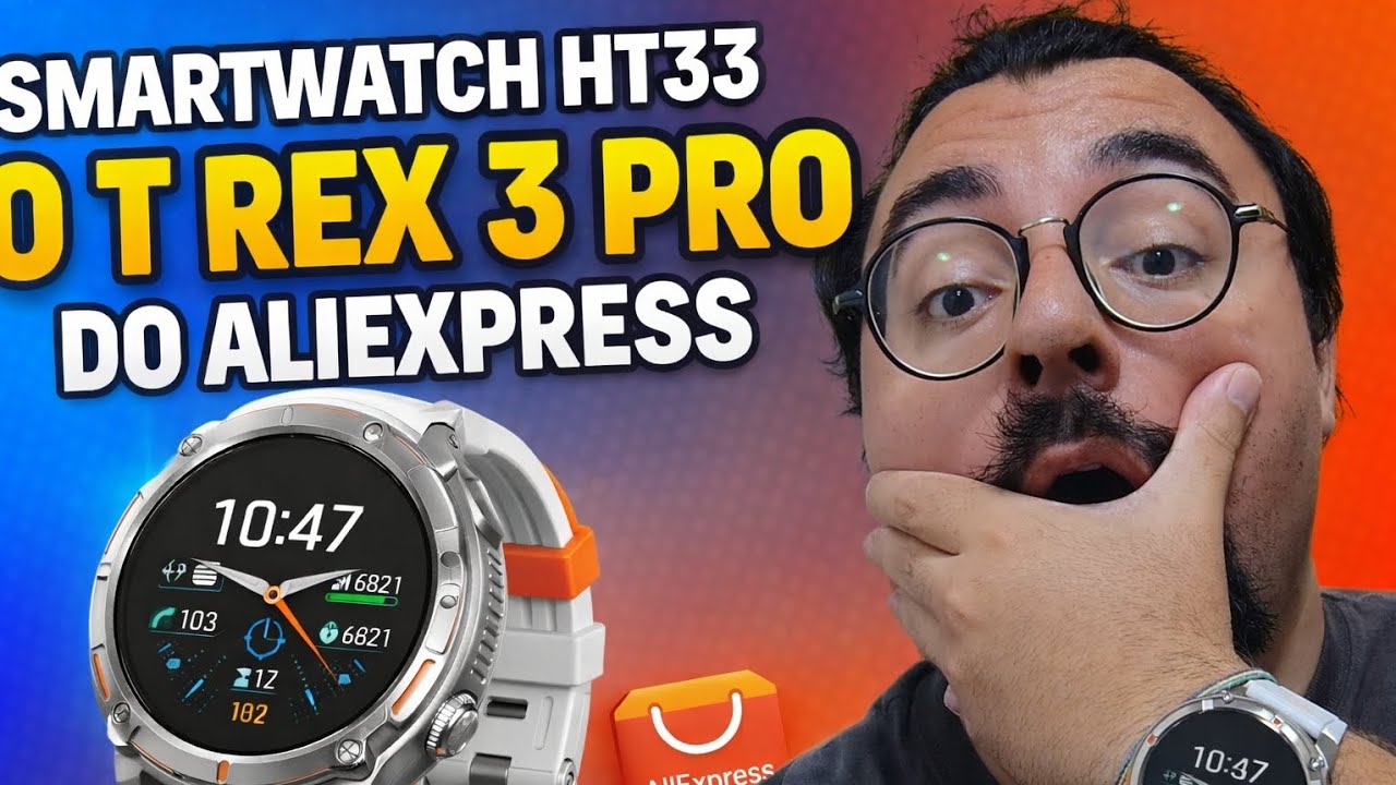 Testei o smartwatch HT33 o T-rex 3 pro do Aliexpress 