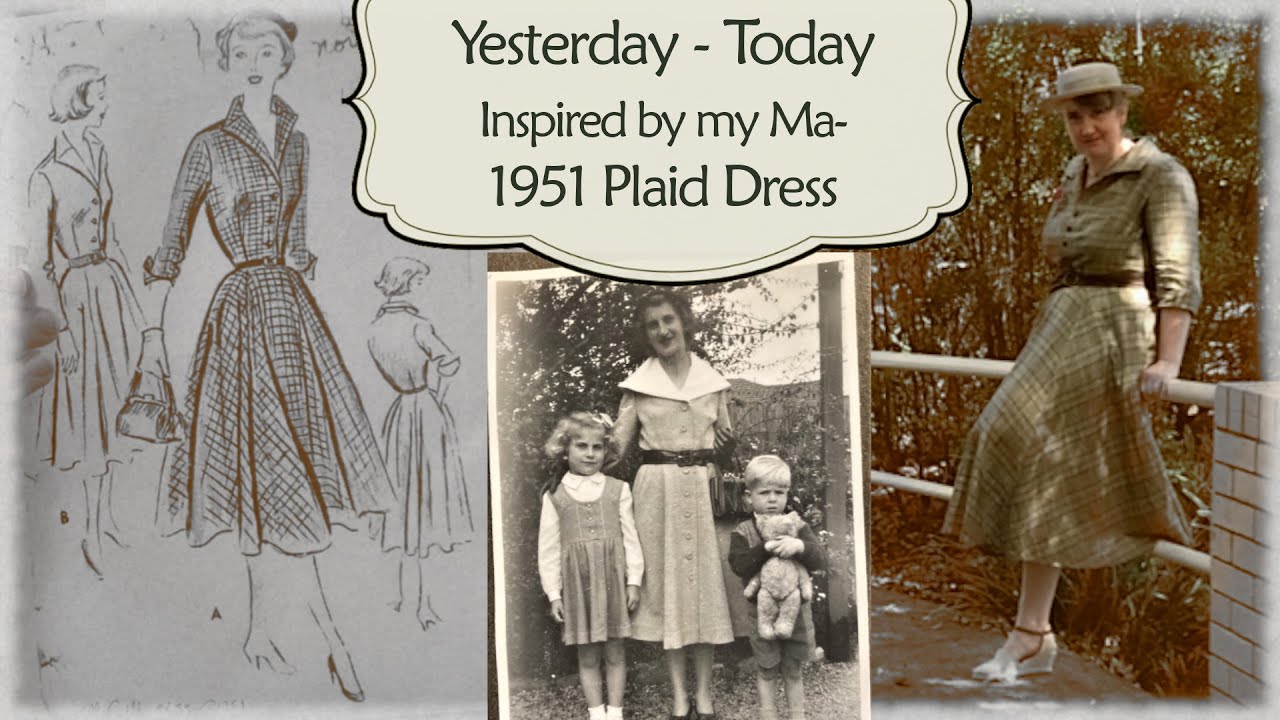 1951 Grandma Inspired Plaid Linen Shirtdress