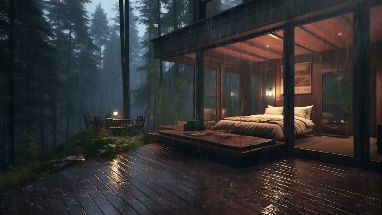Rainy Night Atmosphere for Sleep - Calm, Study, Relaxation