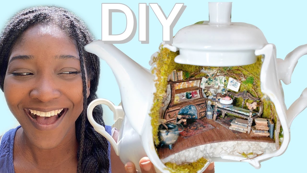 DIY FAIRYGARDEN MINIATURE TEAPOT HOUSE 🥰