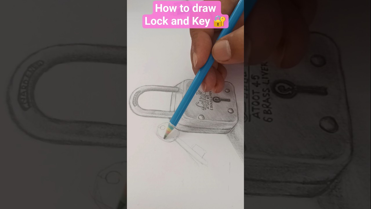 #how to draw lock and Key step by step easy tutorial #howtodraw #sketch #youtubeshorts #drawing#art