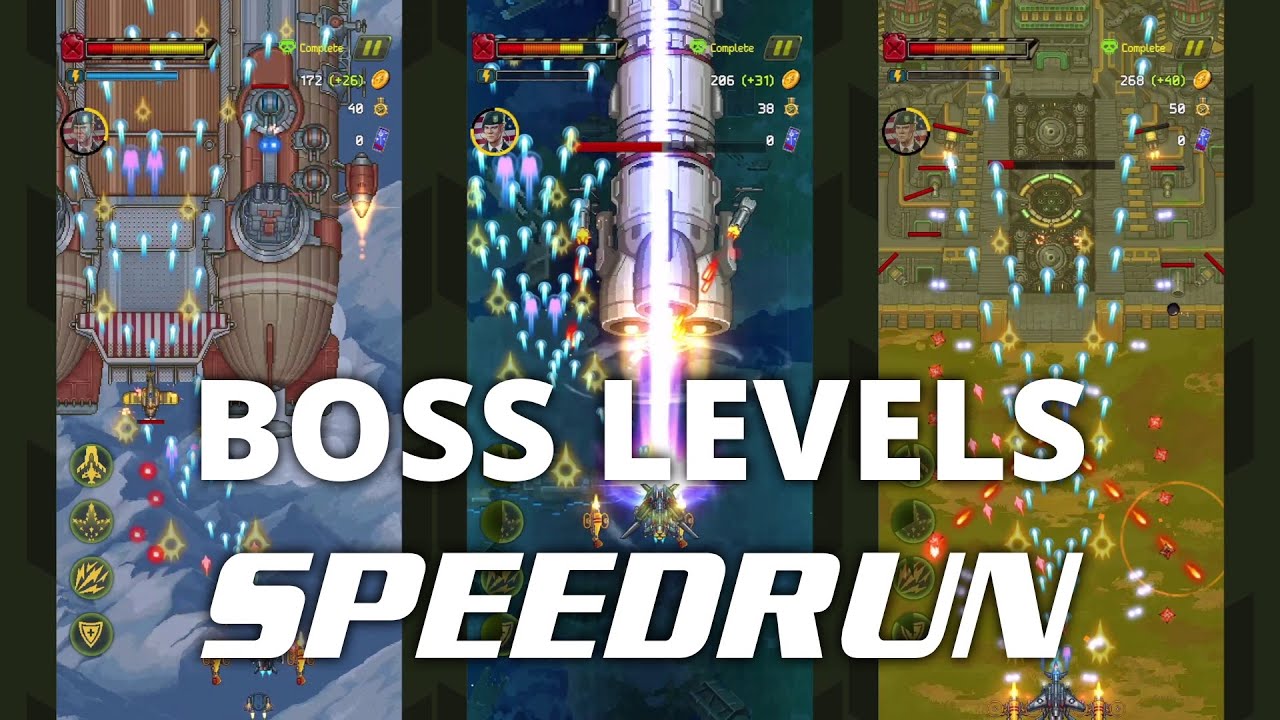 Speedrun through ALL Boss Levels (10-400) - 1945 Airforce Gameplay