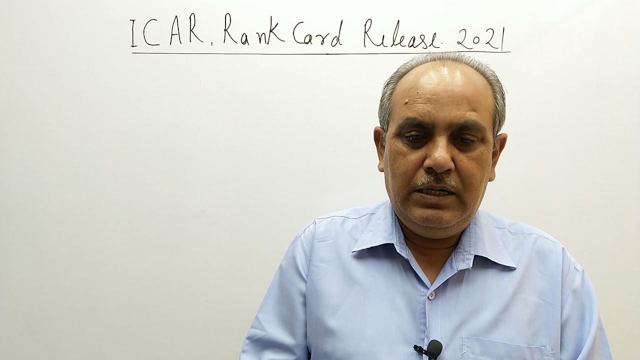 ICAR. RANK  CARD. RELEASE 2021