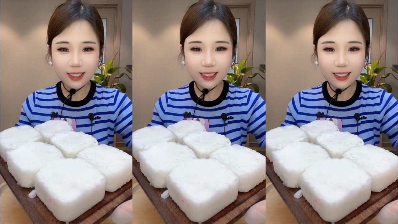 ASMR ICE EATING WITH MATCHA AND MILK POWDER 