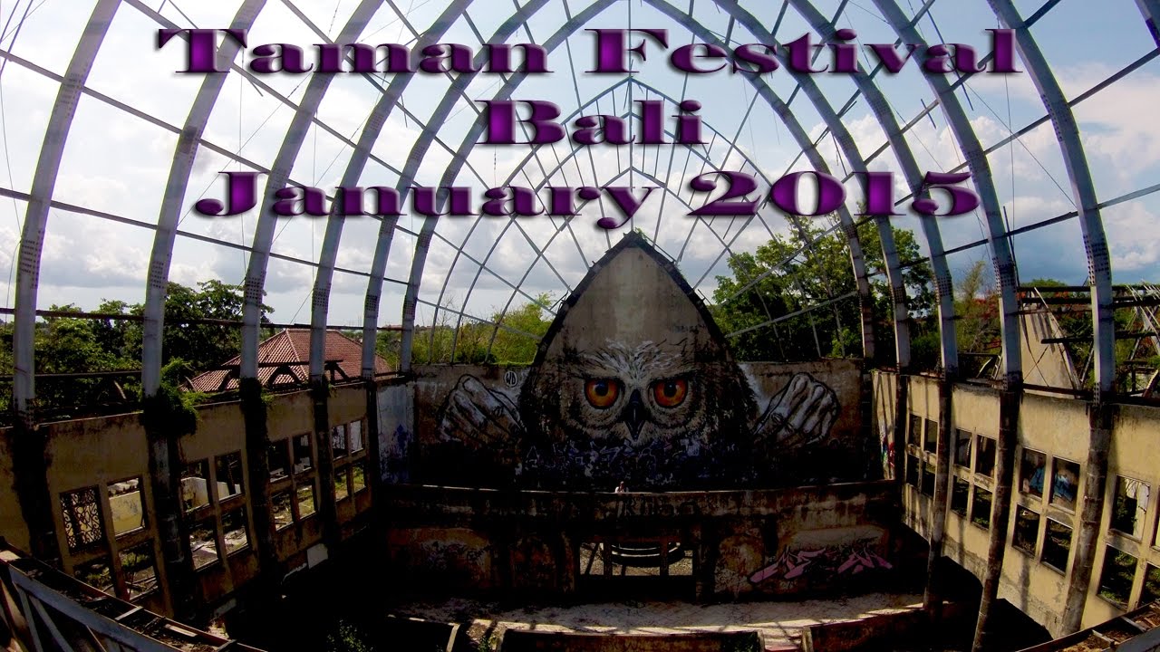 Taman festival, Abandoned theme park photo and drone view Bali