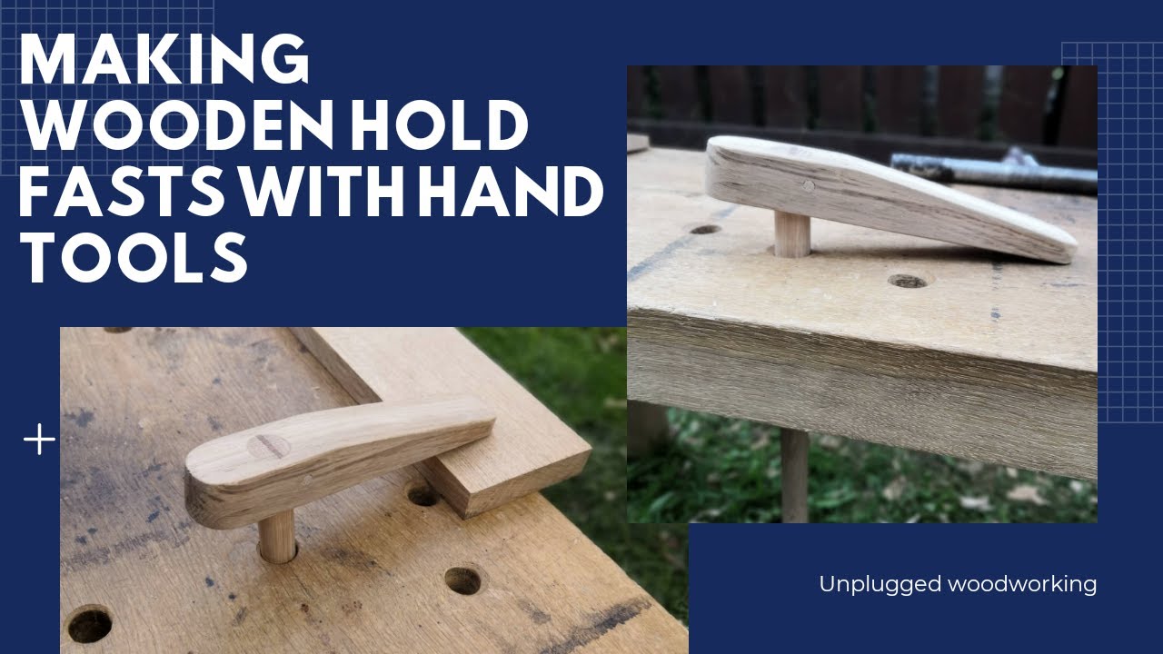Building a  wooden holdfast with hand tools.