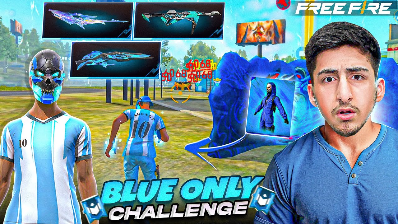Синий🔵Только цветовой вызов, но в ранге CS😍🤣Всё синее [A_s Gaming] - Free Fire India