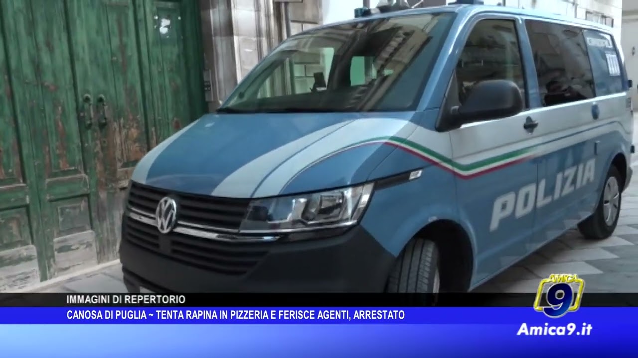 Canosa di Puglia - Tenta rapina in pizzeria e ferisce agenti, arrestato