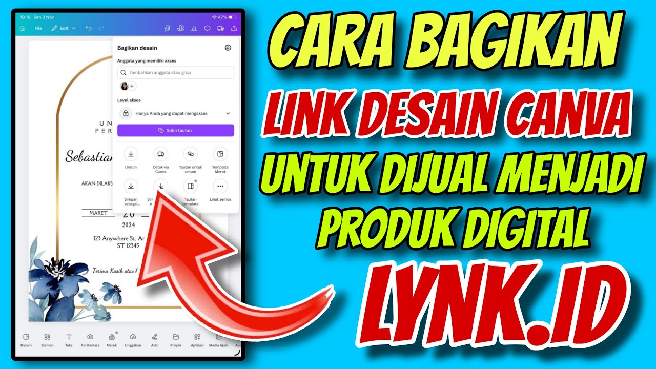 Cara Bagikan Link Desain Canva untuk Dijual di Produk Digital LYNK.ID