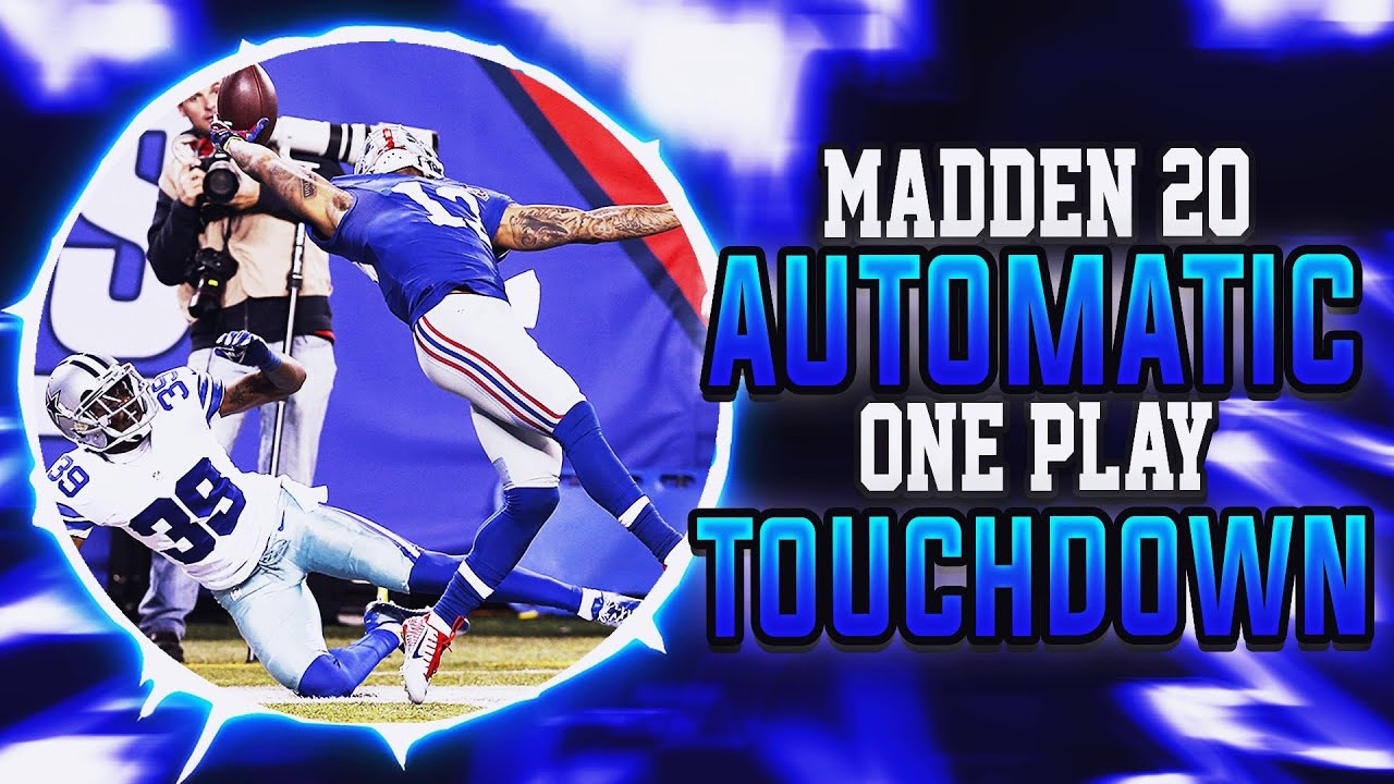 MADDEN 20 AUTOMATIC ONE PLAY TOUCHDOWN!!! VERY FAST MAN BEATER | MADDEN 20 TIPS AND TRICKS