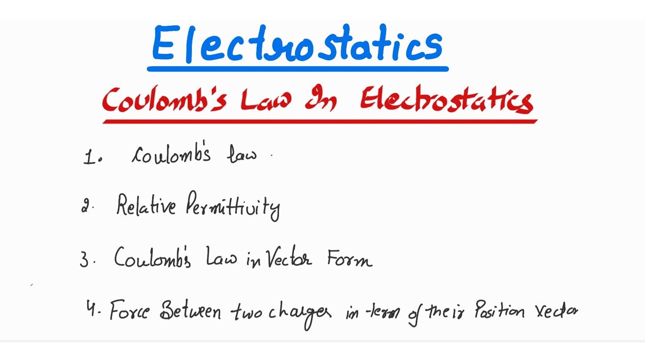 Coulomb's Law In Electrostatics/Electrostatics