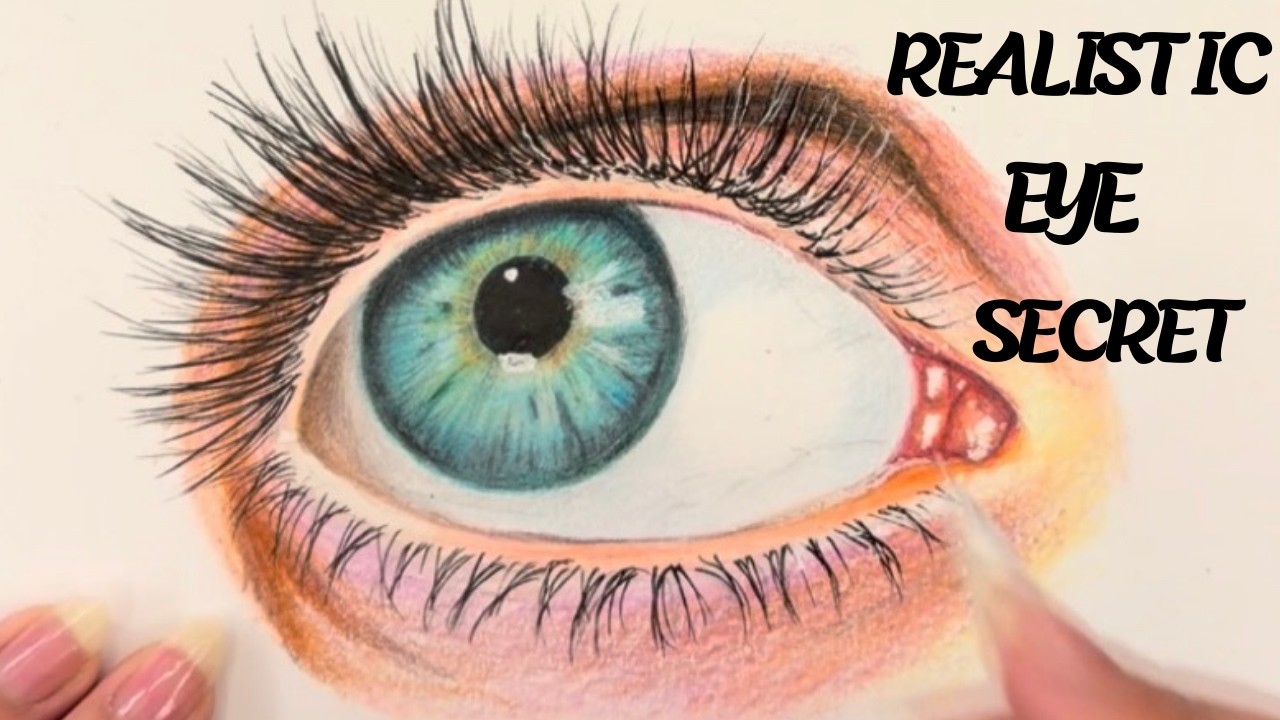كيف ترسم عين واقعية خطوة بخطوة بالألوان الخشبية | How to Draw a Realistic Eye with Colored Pencils