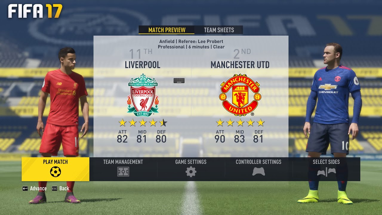 FIFA 17 ! Liverpool Vs Manchester United ! English Premier League 2017/18 |