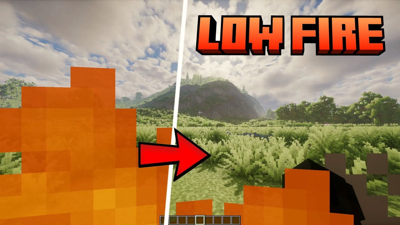Low Fire Texture Pack for Minecraft (Low Visible Fire)