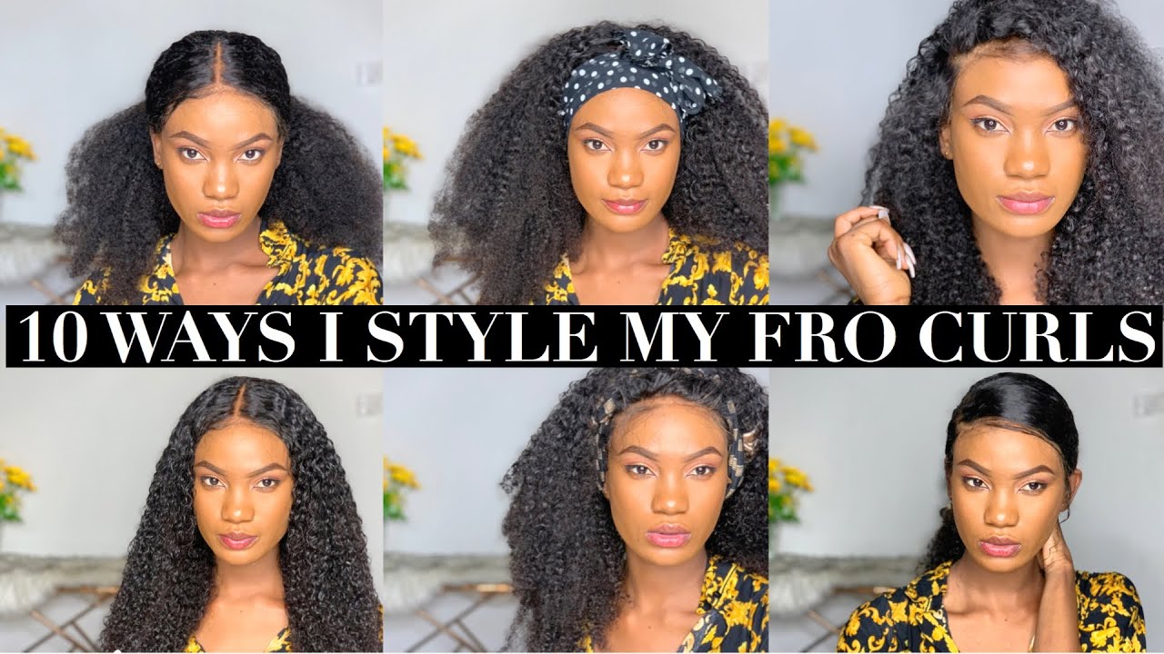 10 Easy Ways To Style A Curly Wig | 10 Easy hairstyles for Fro curls