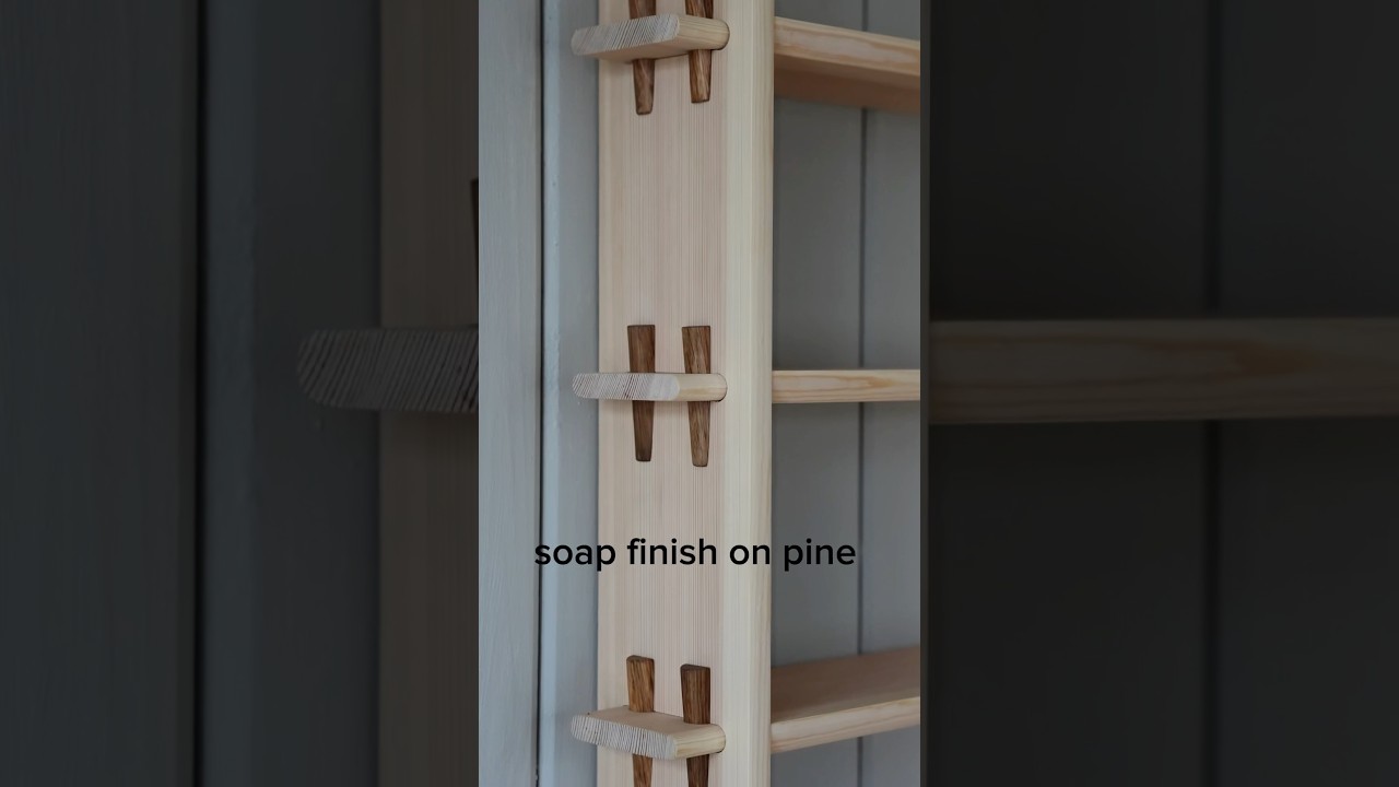 soap finish on pine shelf #woodowrking #diy #shorts