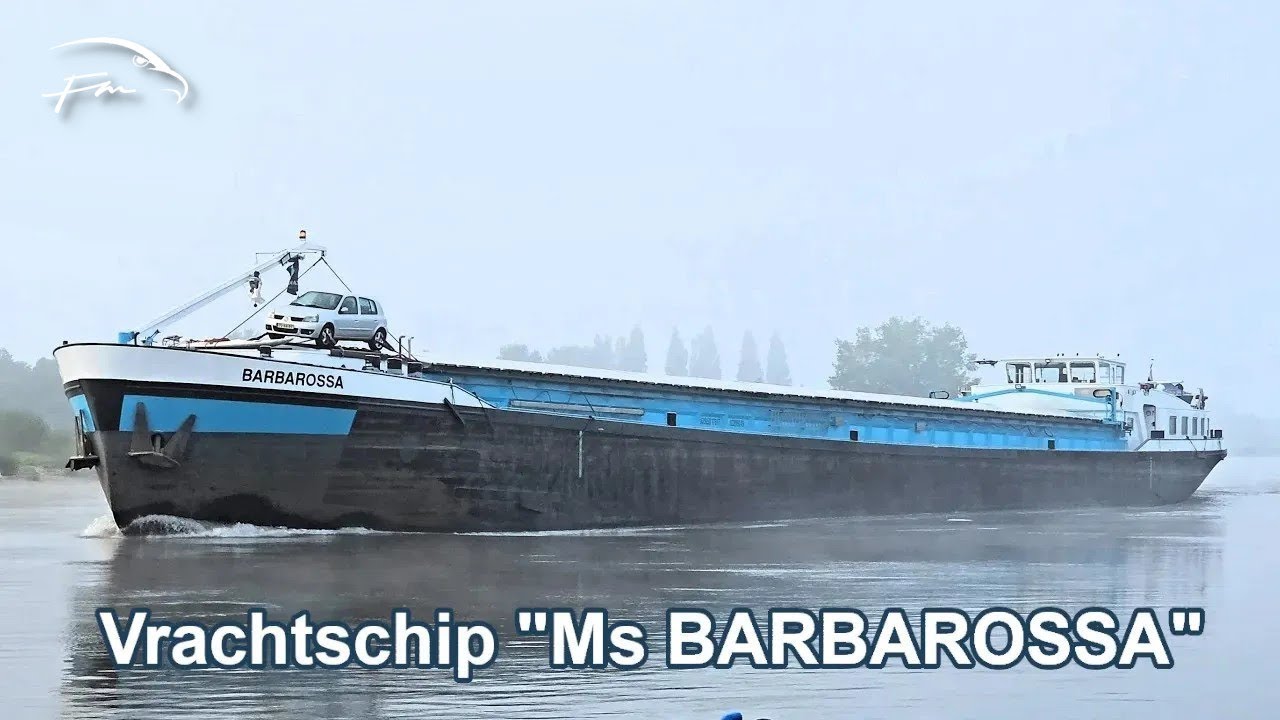 ⚓ Vrachtschip Ms BARBAROSSA: Varen tijdens Mist op de IJssel