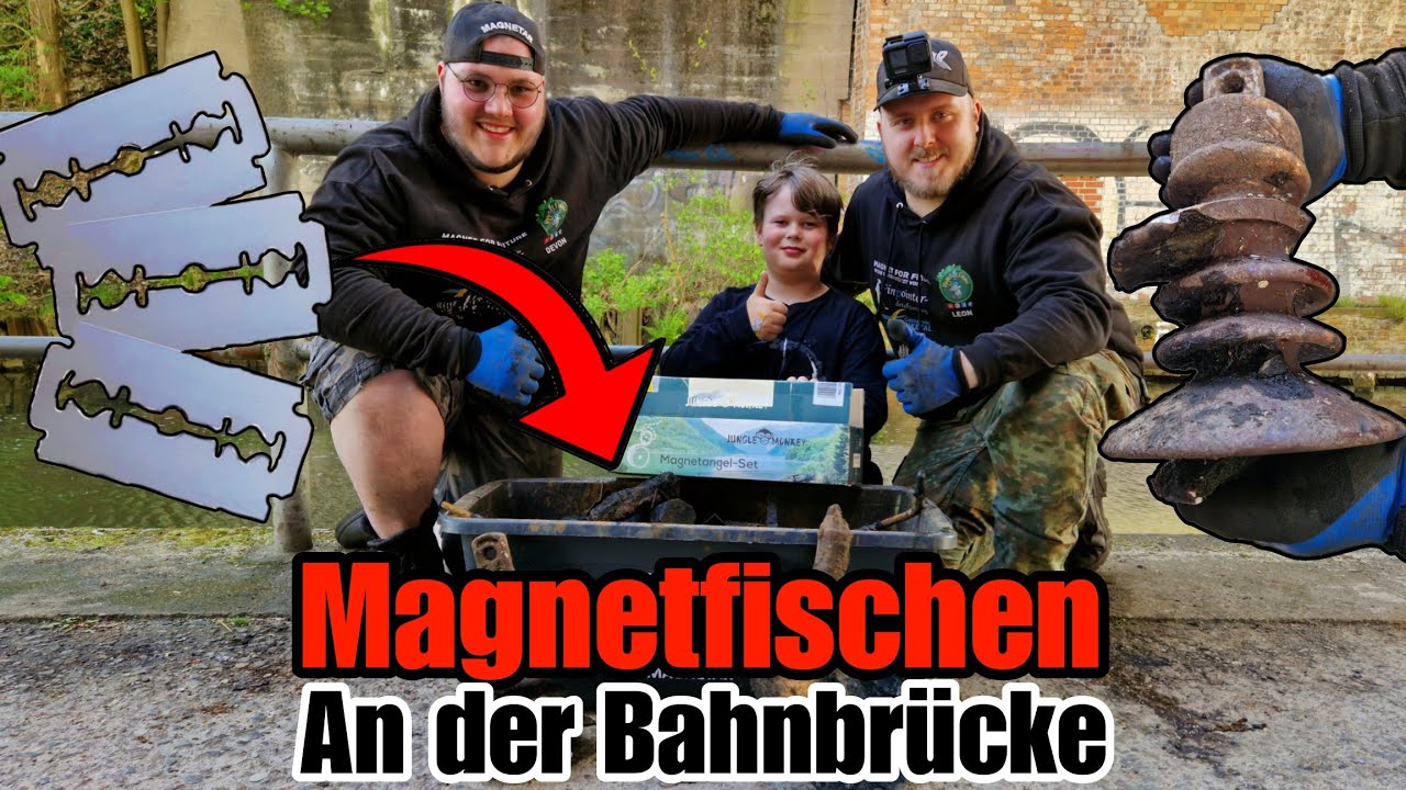 ZUGTEILE und RASIERKLINGEN!! 😨 Magnetfischen an der Bahnbrücke | Magnet For Future [4K]