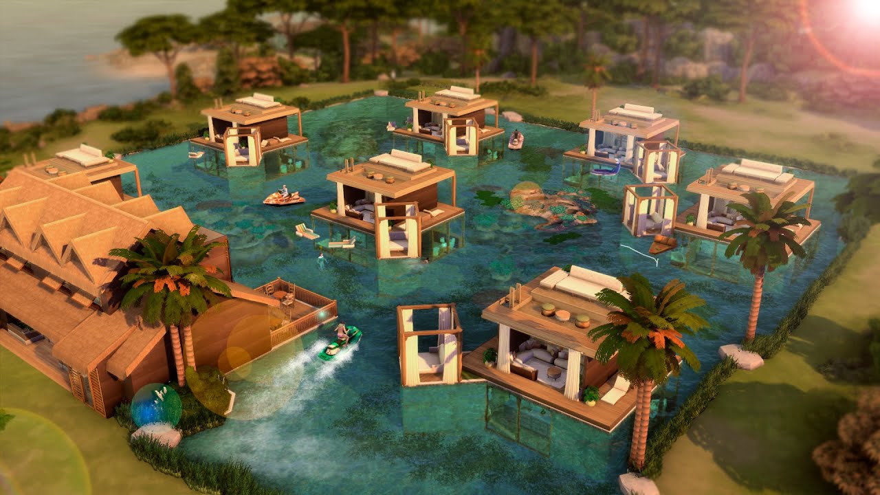 CONSTRUÍ UM RESORT FLUTUANTE COM QUARTOS SUBMERSOS!!!│ The Sims 4 │ Speed Build