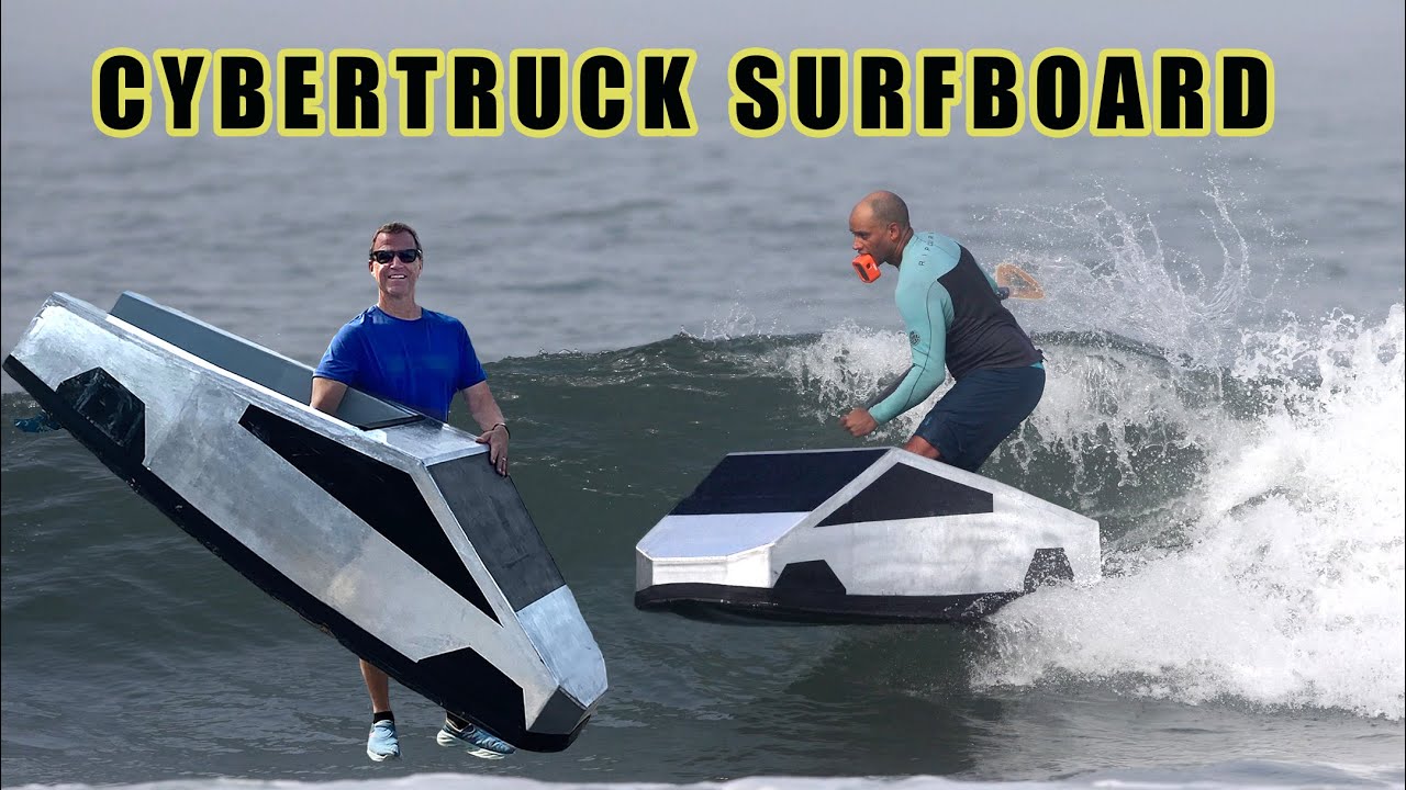 World's First Tesla Cybertruck Surfboard